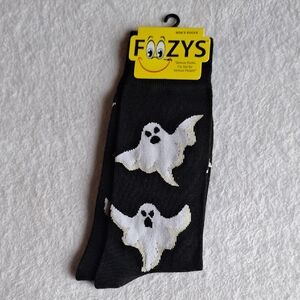 Fuzzy Ghost Black Socks By Foozys